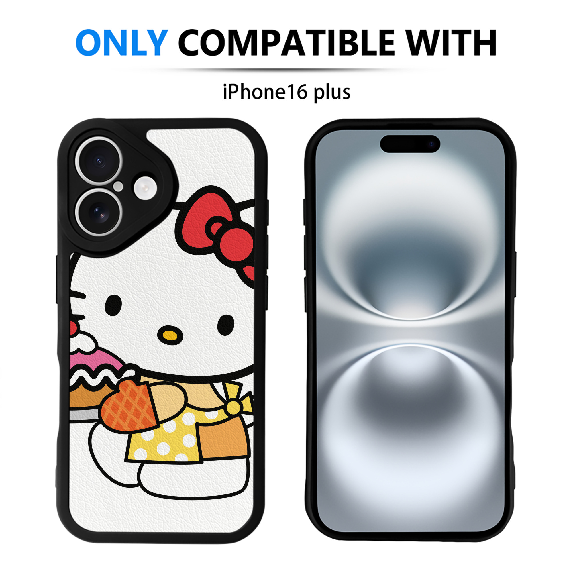 （画像用） Hello Kitty ハローキティ 【iPhone 16シリーズ対応】シリコンスマホケース（レザー調） 材質：シリコン